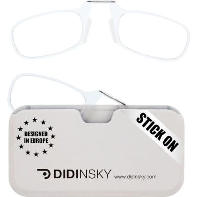 DIDINSKY Óculos de Leitura sem Hastes para Homem e Mulher Design Ultraleve e Portátil, Transparente Óculos para Presbiopia Móvel MOMA Puente de titanio flexible y estuche que se fija al móvil; ultraligeras 6,7 g, también en pack; graduaciones de +1. DIDINSKY Óculos de Leitura sem Hastes para Homem e Mulher Design Ultraleve e Portátil, Transparente Óculos para Presbiopia Móvel MOMA Puente de titanio flexible y estuche que se fija al móvil; ultraligeras 6,7 g, también en pack; graduaciones de +1.