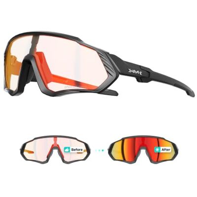 KAPVOE Óculos de ciclismo fotográficos com TR90 óculos de sol desportivos mulheres homens corrida transparente MTB acessórios de bicicleta Transparente a Oscuro fotocromática, ciclismo nocturno, UV400, TR90 34g KAPVOE Óculos de ciclismo fotográficos com TR90 óculos de sol desportivos mulheres homens corrida transparente MTB acessórios de bicicleta Transparente a Oscuro fotocromática, ciclismo nocturno, UV400, TR90 34g