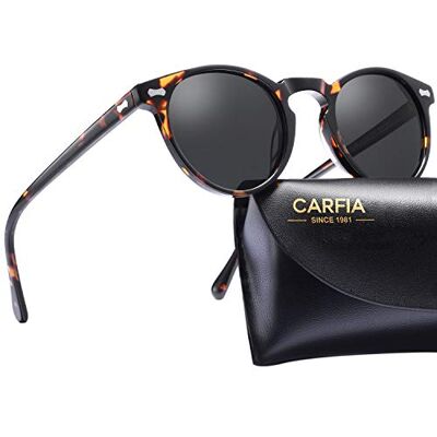 Carfia Óculos de sol retro polarizados para homem UV400 proteção para conduzir pesca ao ar livre moldura de acetato Carfia Óculos de sol retro polarizados para homem UV400 proteção para conduzir pesca ao ar livre moldura de acetato