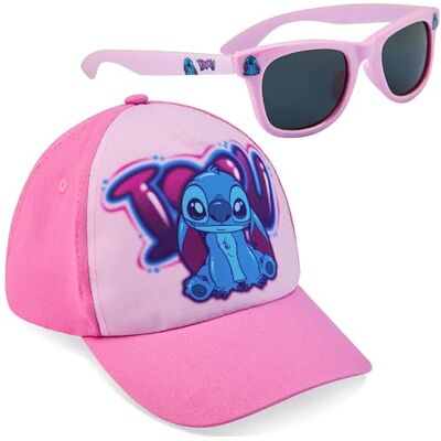 Disney Conjunto de óculos de sol e boné de beisebol para meninas, óculos com proteção UV a 100 % (rosa titch) Disney Conjunto de óculos de sol e boné de beisebol para meninas, óculos com proteção UV a 100 % (rosa titch)