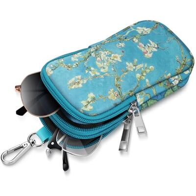 FINTIE Capa de óculos de sol para homem e mulher Estojo óculos de neoprene duplo com clipe e fecho de correr FINTIE Capa de óculos de sol para homem e mulher Estojo óculos de neoprene duplo com clipe e fecho de correr