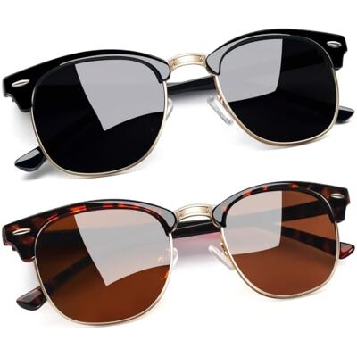 Joopin Óculos de sol polarizados homem e mulher meio quadro quadrados clássicos retro vintage proteção UV400 para condução praia pesca golfe Retro Vintage, Protección UV400, Lentes TAC, Ideal para Conducción, Playa, Pesca, Golf, Ciclismo, Correr, Viajar Joopin Óculos de sol polarizados homem e mulher meio quadro quadrados clássicos retro vintage proteção UV400 para condução praia pesca golfe Retro Vintage, Protección UV400, Lentes TAC, Ideal para Conducción, Playa, Pesca, Golf, Ciclismo, Correr, Viajar