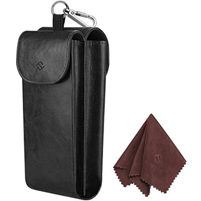 FINTIE Estojo Duplo de Óculos com Mosquetão Capa Portátil de Couro Sintético Anti-Riscos para Óculos de Sol, FINTIE Estojo Duplo de Óculos com Mosquetão Capa Portátil de Couro Sintético Anti-Riscos para Óculos de Sol,