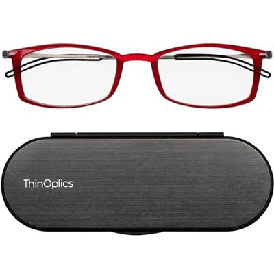 ThinOptics Brooklyn Óculos de Leitura Unisex Homem Mulher Ultrafinas, Compactas e Leves Inclui Estojo Magnético Milano Gafas de lectura plegables y compactas para hombre y mujer, siempre a mano, tecnología Flex-Fit, para llevar en el bolsillo ThinOptics Brooklyn Óculos de Leitura Unisex Homem Mulher Ultrafinas, Compactas e Leves Inclui Estojo Magnético Milano Gafas de lectura plegables y compactas para hombre y mujer, siempre a mano, tecnología Flex-Fit, para llevar en el bolsillo