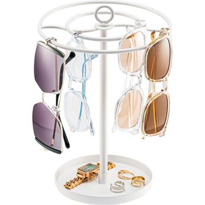 ProCase Suporte Giratório para Óculos de Sol, Expositor Pendente para Óculos Organizador de Óculos de Metal para Casa Loja Branco ProCase Suporte Giratório para Óculos de Sol, Expositor Pendente para Óculos Organizador de Óculos de Metal para Casa Loja Branco