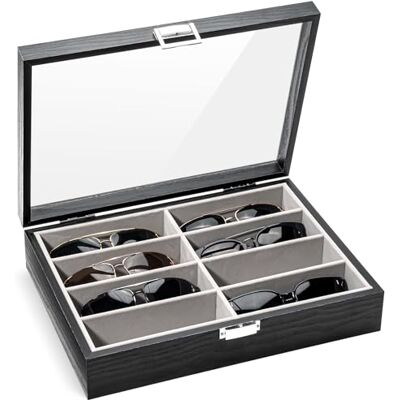 ProCase Caixa para óculos de sol 8 compartimentos, expositor para óculos organizador de óculos Sunglasses preto ProCase Caixa para óculos de sol 8 compartimentos, expositor para óculos organizador de óculos Sunglasses preto