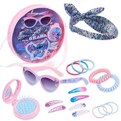 Disney Stitch Bolsa de Ombro Bolsa para Menina com Óculos de Sol UV400 e Acessórios de Cabelo Bolsa com Acessórios para Meninas Disney Stitch Bolsa de Ombro Bolsa para Menina com Óculos de Sol UV400 e Acessórios de Cabelo Bolsa com Acessórios para Meninas