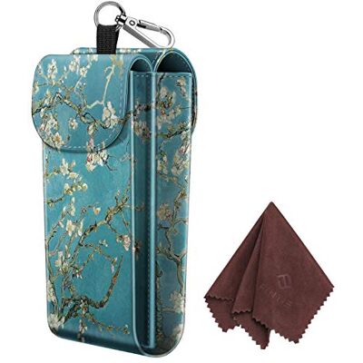 FINTIE Estojo Duplo de Óculos com Mosquetão Capa Portátil de Couro Sintético Anti-Riscos para Óculos de Sol, FINTIE Estojo Duplo de Óculos com Mosquetão Capa Portátil de Couro Sintético Anti-Riscos para Óculos de Sol,