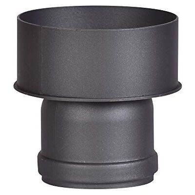 FIREFIX Extensão de 80 a 120 com junta para tubos de fumo de 2 mm de espessura, lacado a preto, conector de forno de 80 mm a conector de parede de 120 mm FIREFIX Extensão de 80 a 120 com junta para tubos de fumo de 2 mm de espessura, lacado a preto, conector de forno de 80 mm a conector de parede de 120 mm