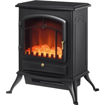 HOMCOM Lareira elétrica portátil 1000/2000 W 15-20 m² 45 x 28 x 54 cm preto Lareira decorativa de pé, efeito de chama, termóstato, proteção contra sobreaquecimento, para sala HOMCOM Lareira elétrica portátil 1000/2000 W 15-20 m² 45 x 28 x 54 cm preto Lareira decorativa de pé, efeito de chama, termóstato, proteção contra sobreaquecimento, para sala