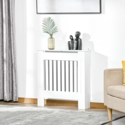 HOMCOM Cobertura de radiador 78 x 19 x 81 cm branco Moderna, cobertura de MDF, para sala de estar, quarto HOMCOM Cobertura de radiador 78 x 19 x 81 cm branco Moderna, cobertura de MDF, para sala de estar, quarto