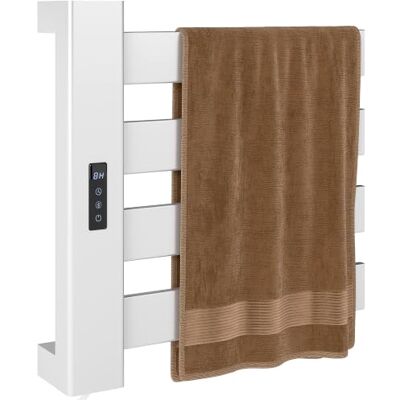 HOMCOM Toalheiro elétrico de parede de 130 W com controlo WiFi IPX4 branco Radiador toalheiro elétrico, liga de alumínio, ecrã tátil, temporizador, 4 barras, temperatura ajustável, baixo consumo HOMCOM Toalheiro elétrico de parede de 130 W com controlo WiFi IPX4 branco Radiador toalheiro elétrico, liga de alumínio, ecrã tátil, temporizador, 4 barras, temperatura ajustável, baixo consumo