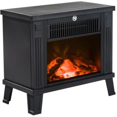 HOMCOM Lareira elétrica portátil 600/1200W 13-18 m² 34 x 17 x 31 cm preto Lareira decorativa, efeito de chama, proteção contra sobreaquecimento, para salas HOMCOM Lareira elétrica portátil 600/1200W 13-18 m² 34 x 17 x 31 cm preto Lareira decorativa, efeito de chama, proteção contra sobreaquecimento, para salas