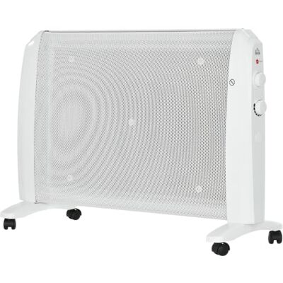 HOMCOM Aquecedor elétrico baixo consumo 1000W/2000W 79 x 27 x 54 cm branco Radiador de Mica, 2 níveis de potência, termostato regulável, 4 rodas, para sala de 15 a 20 m², silencioso HOMCOM Aquecedor elétrico baixo consumo 1000W/2000W 79 x 27 x 54 cm branco Radiador de Mica, 2 níveis de potência, termostato regulável, 4 rodas, para sala de 15 a 20 m², silencioso