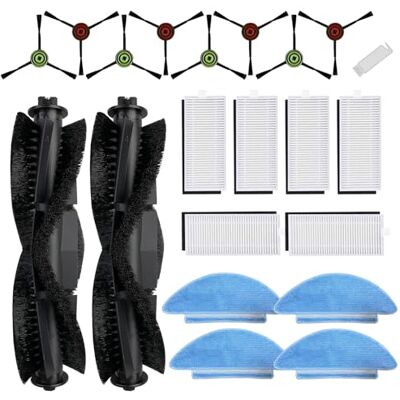 AVAENZO Kit de acessórios de substituição para Lubluelu SL60D/ Tikom / Honiture Q6 SE Laresar L6 Nex aspirador, 2 escovas principais, 6 filtros HEPA, 8 escovas laterais, 4 esfregona AVAENZO Kit de acessórios de substituição para Lubluelu SL60D/ Tikom / Honiture Q6 SE Laresar L6 Nex aspirador, 2 escovas principais, 6 filtros HEPA, 8 escovas laterais, 4 esfregona
