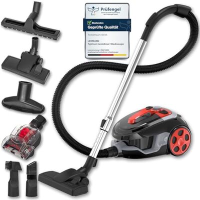 LEHMANN Typhoon Aspirador sem saco, ciclone, com conjunto de acessórios, poderoso aspirador com conjunto de bicos, filtro HEPA, escova turbo, depósito de pó de 2,5 l LEHMANN Typhoon Aspirador sem saco, ciclone, com conjunto de acessórios, poderoso aspirador com conjunto de bicos, filtro HEPA, escova turbo, depósito de pó de 2,5 l