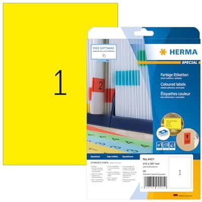 HERMA Etiquetas Universais Amarelas - Etiquetas HERMA Etiquetas Universais Amarelas - Etiquetas