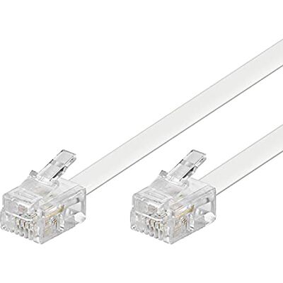 goobay 93063 Cabo modular (2 x conector RJ11, 4 pólos, atribuído, 10 m), branco goobay 93063 Cabo modular (2 x conector RJ11, 4 pólos, atribuído, 10 m), branco