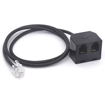 HUHANGGod Tomost RJ9 Divisor de auriculares 4P4C macho para 2 RJ9 fêmea para telefones Plantronics, Jabra, escritório de secretária quente HUHANGGod Tomost RJ9 Divisor de auriculares 4P4C macho para 2 RJ9 fêmea para telefones Plantronics, Jabra, escritório de secretária quente