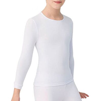 YSABEL MORA T-shirt térmica de manga comprida para menino e menina. Roupa térmica infantil de inverno. Térmico interior para futebol, ciclismo e neve. Cor branca. Tamanho 10 Interior afelpado suave, retiene el calor sin volumen, para el cole, juegos al YSABEL MORA T-shirt térmica de manga comprida para menino e menina. Roupa térmica infantil de inverno. Térmico interior para futebol, ciclismo e neve. Cor branca. Tamanho 10 Interior afelpado suave, retiene el calor sin volumen, para el cole, juegos al