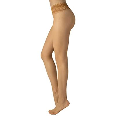 CALZITALY Meias sem costura com cinto de renda meias semitransparentes Pantys 15 Den S, M/L, L/XL natural, preto, meias italianas , Sun Renda A CALZITALY Meias sem costura com cinto de renda meias semitransparentes Pantys 15 Den S, M/L, L/XL natural, preto, meias italianas , Sun Renda A