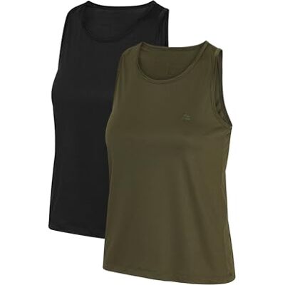 DANISH ENDURANCE T-shirt desportiva sem mangas para mulher, t-shirt de alças de malha leve, resistente a odores, 1 e 2 pacotes DANISH ENDURANCE T-shirt desportiva sem mangas para mulher, t-shirt de alças de malha leve, resistente a odores, 1 e 2 pacotes