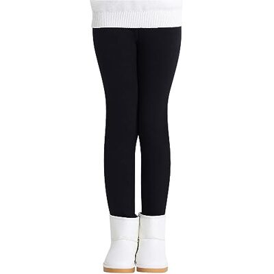 Adorel Leggings térmicos calças forros de algodão para meninas, Preto Adorel Leggings térmicos calças forros de algodão para meninas, Preto