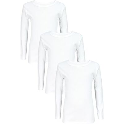 TupTam T-shirt interior para criança, conjunto de 3 camisolas de manga comprida 100 % algodão, confortáveis e respiráveis TupTam T-shirt interior para criança, conjunto de 3 camisolas de manga comprida 100 % algodão, confortáveis e respiráveis