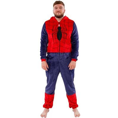 Marvel Macacões Masculinos Pijama Spiderman de Macacão Masculino Fantasia Spider-Man Adulto Merchandising Oficial do Homem-Aranha, multicolorido Marvel Macacões Masculinos Pijama Spiderman de Macacão Masculino Fantasia Spider-Man Adulto Merchandising Oficial do Homem-Aranha, multicolorido