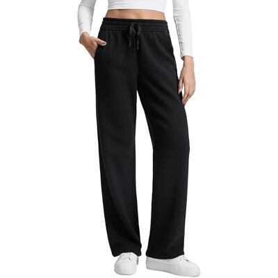 CRZ YOGA Calças acolchoadas polares, 71/76/81 cm Perna reta, peso médio, casual, suave, respirável, quente, algodão, bolsos, para mulheres CRZ YOGA Calças acolchoadas polares, 71/76/81 cm Perna reta, peso médio, casual, suave, respirável, quente, algodão, bolsos, para mulheres