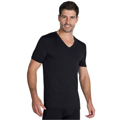 YSABEL MORA T-shirt interior com gola em térmica de manga curta preta, Interior afelpado de tacto suave, retiene el calor corporal, comodidad para los días fríos YSABEL MORA T-shirt interior com gola em térmica de manga curta preta, Interior afelpado de tacto suave, retiene el calor corporal, comodidad para los días fríos