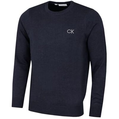 Calvin 2026 Camisola para homem gola redonda Tour Comfort Golf Camada de peso médio, gola canelada, punhos e bainha, retenção de forma, cuidado fácil, logotipo bordado que não desbota Calvin 2026 Camisola para homem gola redonda Tour Comfort Golf Camada de peso médio, gola canelada, punhos e bainha, retenção de forma, cuidado fácil, logotipo bordado que não desbota