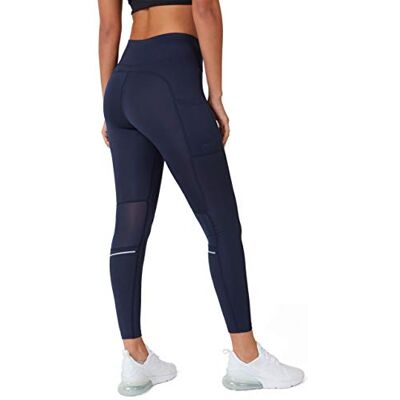 TCA Leggings/Leggings de Performance SuperThermal de Cintura Alta para Mulher, Azul escuro, L TCA Leggings/Leggings de Performance SuperThermal de Cintura Alta para Mulher, Azul escuro, L