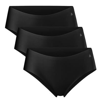 DANISH ENDURANCE Cuecas Hipster invisíveis para mulher, calcinhas sem costuras, corte a laser, 3 e 5 pacotes, Preto, S DANISH ENDURANCE Cuecas Hipster invisíveis para mulher, calcinhas sem costuras, corte a laser, 3 e 5 pacotes, Preto, S