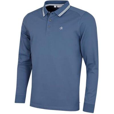 Calvin Polo masculino de manga comprida com punho elástico 2025 Calvin Polo masculino de manga comprida com punho elástico 2025