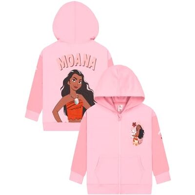 Disney Camisola menina Vaiana, roupa de algodão para meninas, camisola com fecho de correr Disney Camisola menina Vaiana, roupa de algodão para meninas, camisola com fecho de correr