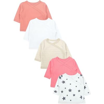 TupTam Camisola de Bebé para Menina Manga Comprida Pacote de 5 TupTam Camisola de Bebé para Menina Manga Comprida Pacote de 5