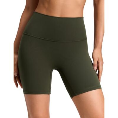 CRZ YOGA Bermudas motorista sem costura frontal, 10/15 cm Butterluxe, extremamente suave, compressão suave, ioga, cintura alta, para mulher CRZ YOGA Bermudas motorista sem costura frontal, 10/15 cm Butterluxe, extremamente suave, compressão suave, ioga, cintura alta, para mulher