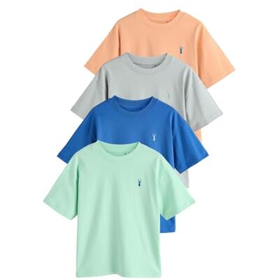 NEXT Niños Pack de 4 Camisetas de Manga Corta con Bordado de Ciervo NEXT Niños Pack de 4 Camisetas de Manga Corta con Bordado de Ciervo