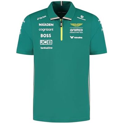 Aston Martin Racing Aston Martin F1 2025 Camisa polo para homem verde tamanho: L Aston Martin Racing Aston Martin F1 2025 Camisa polo para homem verde tamanho: L