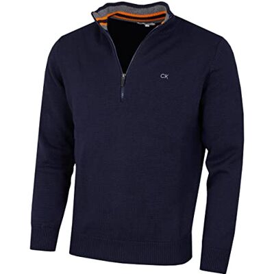 Calvin 2026 Homem Chunky Knit Cotton 1/2 Zip CK camisola de golfe Forma suave e duradoura que não desbota que mantém o ajuste regular Calvin 2026 Homem Chunky Knit Cotton 1/2 Zip CK camisola de golfe Forma suave e duradoura que não desbota que mantém o ajuste regular