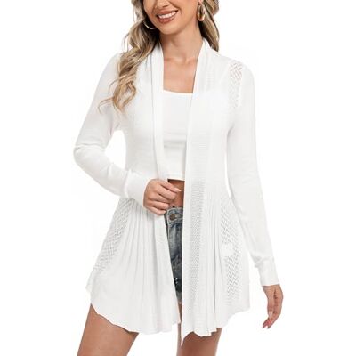 iClosam Cardigan comprido e fino para mulher, xaile aberto, casaco leve de manga comprida para primavera e outono Estilo casual tipo kimono, chaqueta ligera para verano, combina con camisolas y pareos, como capa ligera, para paseos diarios iClosam Cardigan comprido e fino para mulher, xaile aberto, casaco leve de manga comprida para primavera e outono Estilo casual tipo kimono, chaqueta ligera para verano, combina con camisolas y pareos, como capa ligera, para paseos diarios