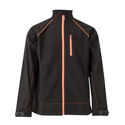 VELILLA 206001 Casaco Soft Shell Bicolor, cor preta e laranja fluorescente, tamanho 2XL VELILLA 206001 Casaco Soft Shell Bicolor, cor preta e laranja fluorescente, tamanho 2XL