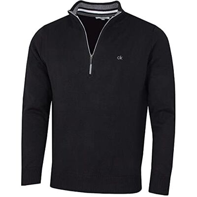 Calvin 2026 Homem Chunky Knit Cotton 1/2 Zip CK camisola de golfe Forma suave e duradoura que não desbota que mantém o ajuste regular Calvin 2026 Homem Chunky Knit Cotton 1/2 Zip CK camisola de golfe Forma suave e duradoura que não desbota que mantém o ajuste regular
