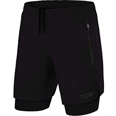 TCA Calção Curto Homem Desporto com Bolsos e Malhas Calções Desporto Homem para Running Ginásio Padel Homem 2 em 1 com Malhas Curtas e 2X Bolsos com Fecho TCA Calção Curto Homem Desporto com Bolsos e Malhas Calções Desporto Homem para Running Ginásio Padel Homem 2 em 1 com Malhas Curtas e 2X Bolsos com Fecho