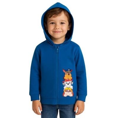 United Paw Patrol Camisola com capuz para menino (fecho de correr), cor azul, azul United Paw Patrol Camisola com capuz para menino (fecho de correr), cor azul, azul