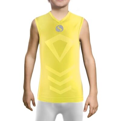 Sesto Senso T-shirt térmica sem mangas para criança t-shirt desportiva com decote em V t-shirt interior sem mangas Sesto Senso T-shirt térmica sem mangas para criança t-shirt desportiva com decote em V t-shirt interior sem mangas