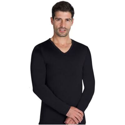 YSABEL MORA Camiseta Interior Térmica Cuello Pico Manga Larga Hombre Interior afelpado, calidez sin añadir volumen, para uso diario, aire libre o bajo looks formales YSABEL MORA Camiseta Interior Térmica Cuello Pico Manga Larga Hombre Interior afelpado, calidez sin añadir volumen, para uso diario, aire libre o bajo looks formales