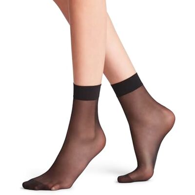Falke Mulher Seidenglatt 15 DEN meias transparente liso brilhante resistente conforto pontas largas não escalonadas material fino e macio 1 par, Preto preto 3009, 39-42 Falke Mulher Seidenglatt 15 DEN meias transparente liso brilhante resistente conforto pontas largas não escalonadas material fino e macio 1 par, Preto preto 3009, 39-42