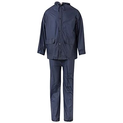 VELILLA 19000 Fato de Chuva de Duas Peças com Capuz, Cor Azul Marinho, Tamanho L VELILLA 19000 Fato de Chuva de Duas Peças com Capuz, Cor Azul Marinho, Tamanho L